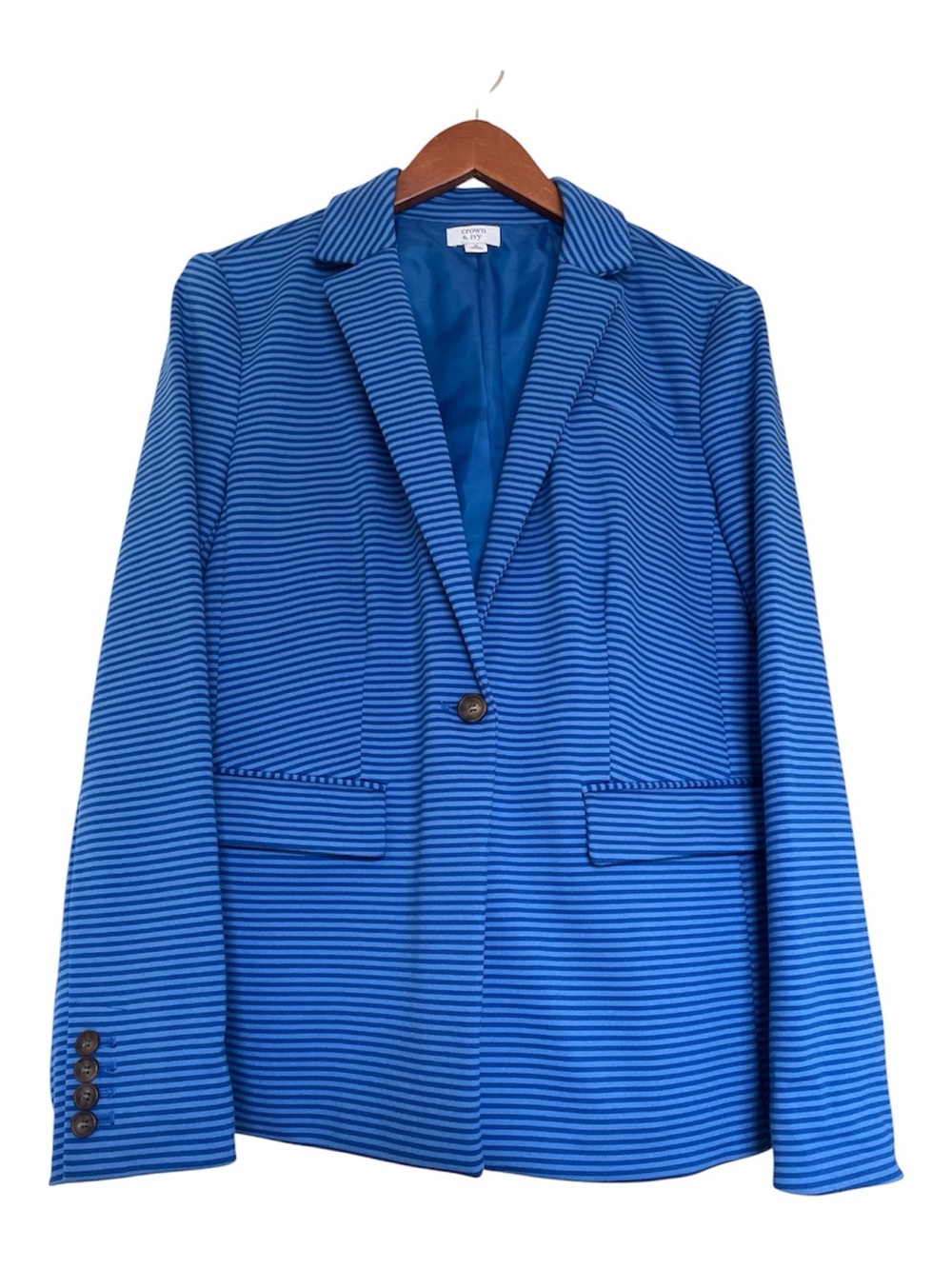 crown & ivy Blue Striped Blazer